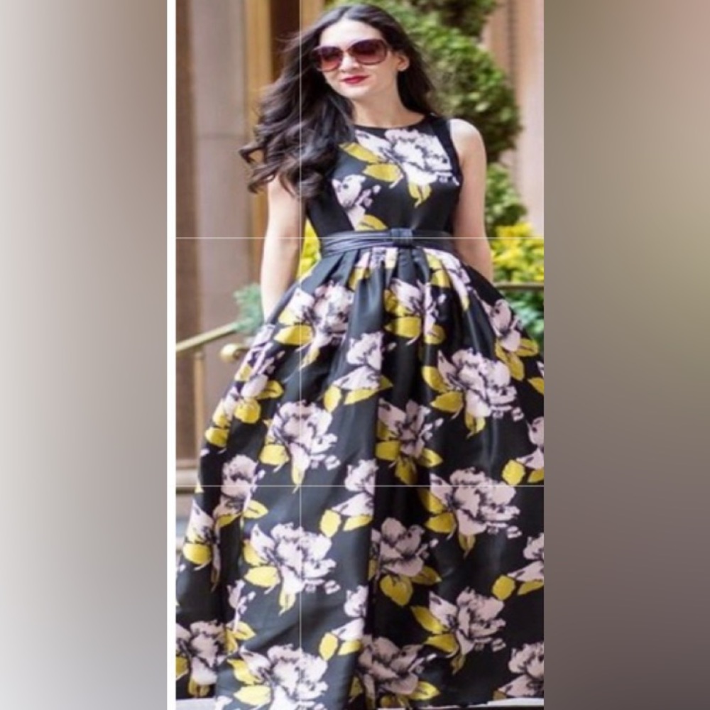 Adrianna Pappel Floral Gown with Pockets